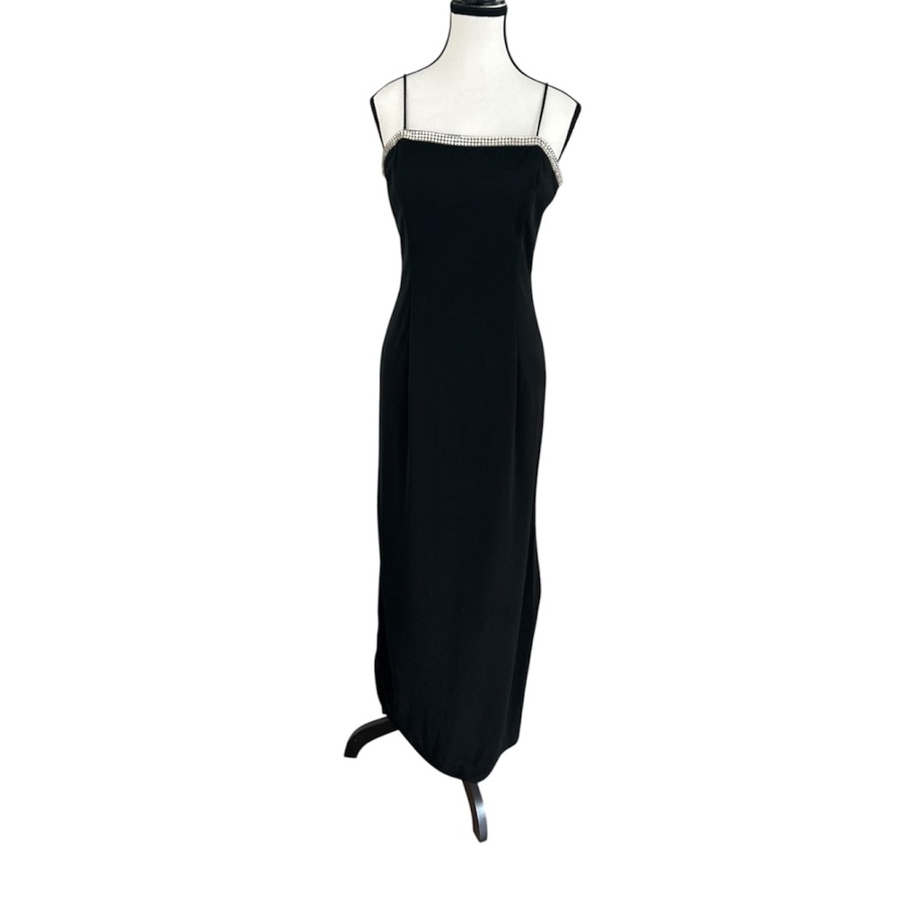 Vintage FAVIANA formal gown Elegant Black Maxi Dress - Picture 4 of 14